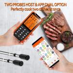 PRAVETTE Bluetooth Meat Thermometer with Dual Probes