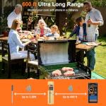 Bluetooth Meat Thermometer with Ceramic Probe and 600ft Range