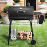 30-Inch Charcoal Grill with Front Table and Large Cooking Area