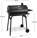 30-Inch Charcoal Grill with Front Table and Large Cooking Area
