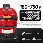 ROVSUN 13" Portable Red Ceramic Charcoal Grill