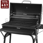 30-Inch Charcoal Grill with Front Table and Large Cooking Area