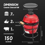 ROVSUN 13" Portable Red Ceramic Charcoal Grill