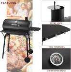30-Inch Charcoal Grill with Front Table and Large Cooking Area