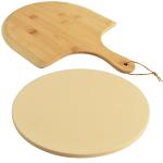 Heavy Duty Pizza Stone Set with Bamboo Peel