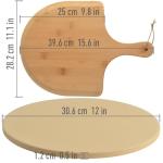 Heavy Duty Pizza Stone Set with Bamboo Peel
