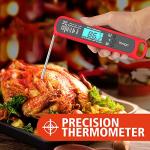 Venigo Instant-Read Waterproof Meat Thermometer - Red