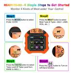 Wireless Digital Meat Thermometer with 4 Probes