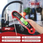 AWLKIM Instant Read Waterproof Meat Thermometer - Red