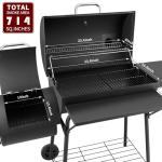Charcoal Grill with Side Smoker and Table