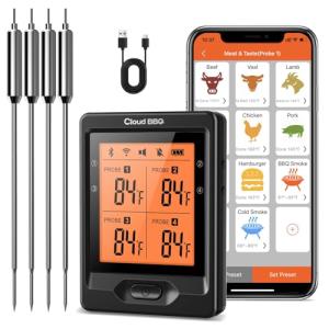 500FT Bluetooth Meat Thermometer with Multiple Probes