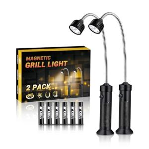 BBQ Grill Light – Flexible Neck, Magnetic Base, 2 Pack