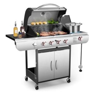 Electactic 4-Burner Gas Grill with Side Burner