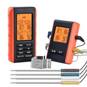 Wireless Meat Thermometer with 4 Probes for Grilling