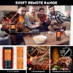 Wireless Meat Thermometer with 4 Probes for Grilling