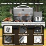 Electactic 4-Burner Gas Grill with Side Burner