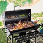 Flamaker Barrel Charcoal Grill with Racks and Thermometer