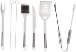 7-Piece BBQ Grill Tool Kit - Stainless Steel BBQ Accessories Kitchen Set With Spatula, Tongs, Fork, Knife, Brush, Skewers, and Case by Home-Complete