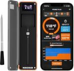 Smart Wireless Meat Thermometer with Thinnest Probe, Bluetooth Food Thermometer, Remote Tracking and Real-Time Readings from Apps, for iOS and Android, for BBQ, Grill, Smoker