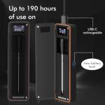 Smart Wireless Meat Thermometer with Thinnest Probe, Bluetooth Food Thermometer, Remote Tracking and Real-Time Readings from Apps, for iOS and Android, for BBQ, Grill, Smoker