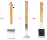 Jim Beam 3-Piece Barbecue Tool Set with Stainless Steel Cleaning Brush, 5-in-1 Spatula and a Pair of Tongs