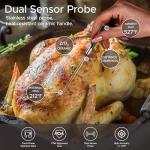 CulinaTech CulinaMeter One: 700FT Wireless Meat Thermometer with LCD Screen, Digital Cooking Food Thermometer for Beef Lamb Turkey, Dual Sensor Measures Internal & Ambient Temp