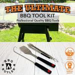 BBQ Butler Barbecue Grill Set - Grill Tongs and Spatula Set - Pigtail - Grill Tools - Grilling Accessories - BBQ Tools Stainless Steel - Three Piece Set