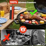 Smart Bluetooth Wireless Meat Thermometer with WiFi, Smart LED Base, 6 Sensors with NIST Certified Accuracy, High Accuracy ±0.5°F, Long-Range WiFi for BBQ, Grill, Smoker, Oven