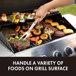 Cuisinart CGS-1100 (Spatula, Locking Tongs, Fork, Basting Brush) 4-Piece Grill Tool Set, Ash Wood Handle