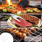 15-Piece Grill Set, BBQ Grilling Accessories with Tongs & Spatula, Stainless Steel Grill Utensils Set with Hooks & Storage Apron for Outdoor Cooking, Camping, Practical Gifts for Men Dad