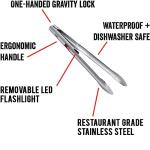 Grill Light Grill Spatula & Tongs Grilling Set | Restaurant Grade Stainless Steel | Super Bright LED Light to Grill in Dark | Waterproof & Dishwasher Safe | Camping Barbecue Grilling Tongs Spatula