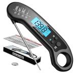 Meat Thermometer Digital, Instant Read Meat Thermometer for Grill and Cooking, Waterproof Food Thermometer for Kitchen and Outside, BBQ, Turkey, Candy, Liquids, Beef