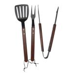 Nexgrill 3-Piece BBQ Grill Tool Set – Spatula, Tongs & Roasting Stick with Wooden Handles – Heavy-Duty Grilling Accessories for Outdoor Cooking, Camping, and Tailgating – 530-0033A