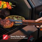 Nexgrill 3-Piece BBQ Grill Tool Set – Spatula, Tongs & Roasting Stick with Wooden Handles – Heavy-Duty Grilling Accessories for Outdoor Cooking, Camping, and Tailgating – 530-0033A