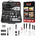 SpartaSake BBQ Grilling Accessories - Stainless Steel Barbecue Grill Tools Accessories kit Spatula Thermometer Tongs for Blackstone Griddle Outdoor Camping-Grill Set Gifts for dad Men Women(24 pcs)