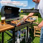 11-Piece Grill Tools Set, BBQ Grilling Accessories with Tongs & Spatua, Stainless Steel Portable Grill Tools Kit with Hooks & Storage Apron for Camping, Grilling Gifts for Men Dad