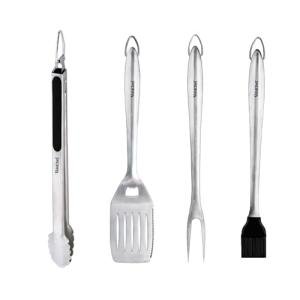 VehiChef BBQ Tools, Grill Tools Set with Spatula, Tongs, Brush, Fork, Stainless Steel Grill Tools, Heavy Duty BBQ Grill Accessories Tools, Grill Set for Outdoor Grill, Grilling Gifts for Men Women