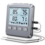 Vuwwey Dual Probe Meat Thermometer Digital for Cooking, Grilling & Smoking with Large LCD Backlight & Alarm, Kitchen Food Grill Thermometer, Smoker Accessories for BBQ, Oven, Oil Fry, Gifts for Men