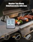 Vuwwey Dual Probe Meat Thermometer Digital for Cooking, Grilling & Smoking with Large LCD Backlight & Alarm, Kitchen Food Grill Thermometer, Smoker Accessories for BBQ, Oven, Oil Fry, Gifts for Men