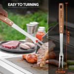 Onlyfire 5-Piece Grill Tool Set, Stainless Steel Griddle Accessories for Outdoor Camp Chef, Multifunctional Grill Utensil Set Including Grill Spatula, Meat Fork, Barbecue Tong and BBQ Gloves