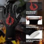 Onlyfire 5-Piece Grill Tool Set, Stainless Steel Griddle Accessories for Outdoor Camp Chef, Multifunctional Grill Utensil Set Including Grill Spatula, Meat Fork, Barbecue Tong and BBQ Gloves