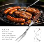 FJNATINH Heavy-Duty Grilling Accessories Rose Wooden BBQ Grilling Tools Set,Outdoor Grill Set with Spatula, Fork, Brush & Tongs,Essential Accessories for Barbecue & Grill. Ideal Gift for Men