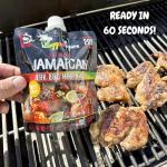 Reggae Spice Jamaican Jerk BBQ Marinade | 60-Second Authentic Wet Rub Seasoning Sauce for Cooking Meats | Gluten Free, Vegan, and Keto Friendly | 11 oz (Sweet & Sassy Pouch)