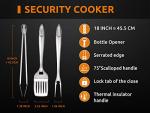 BBQ Grill Accessories, 18” Heavy Duty BBQ Grill Tools Set with Silicone Handle, BBQ Grill Set with Tongs, Spatulas, and Forks, Perfect Grill Utensils Gift for Men, Stainless Steel Grilling Tools.