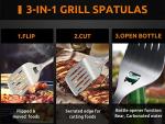 BBQ Grill Accessories, 18” Heavy Duty BBQ Grill Tools Set with Silicone Handle, BBQ Grill Set with Tongs, Spatulas, and Forks, Perfect Grill Utensils Gift for Men, Stainless Steel Grilling Tools.