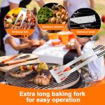 Ribber 7-Piece Stainless Steel Grill Tool Set, BBQ Accessories and Grill Tools with Grill Tongs, spatulas, Fork, Basting Brush,Cleaning Brushes, Skewers, and Case,Gifts for Men