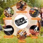Ribber 7-Piece Stainless Steel Grill Tool Set, BBQ Accessories and Grill Tools with Grill Tongs, spatulas, Fork, Basting Brush,Cleaning Brushes, Skewers, and Case,Gifts for Men