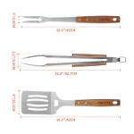 onlyfire 4PCS BBQ Tools, Stainless Steel Griddle Accessories for Outdoor Cooking Camping, Grilling Utensil Set Including Grill BBQ Spatulas, Barbecue Tong, Grill Fork and BBQ Brush