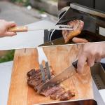 onlyfire 4PCS BBQ Tools, Stainless Steel Griddle Accessories for Outdoor Cooking Camping, Grilling Utensil Set Including Grill BBQ Spatulas, Barbecue Tong, Grill Fork and BBQ Brush
