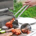 onlyfire 4PCS BBQ Tools, Stainless Steel Griddle Accessories for Outdoor Cooking Camping, Grilling Utensil Set Including Grill BBQ Spatulas, Barbecue Tong, Grill Fork and BBQ Brush